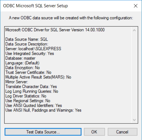 Настройка odbc в windows 10